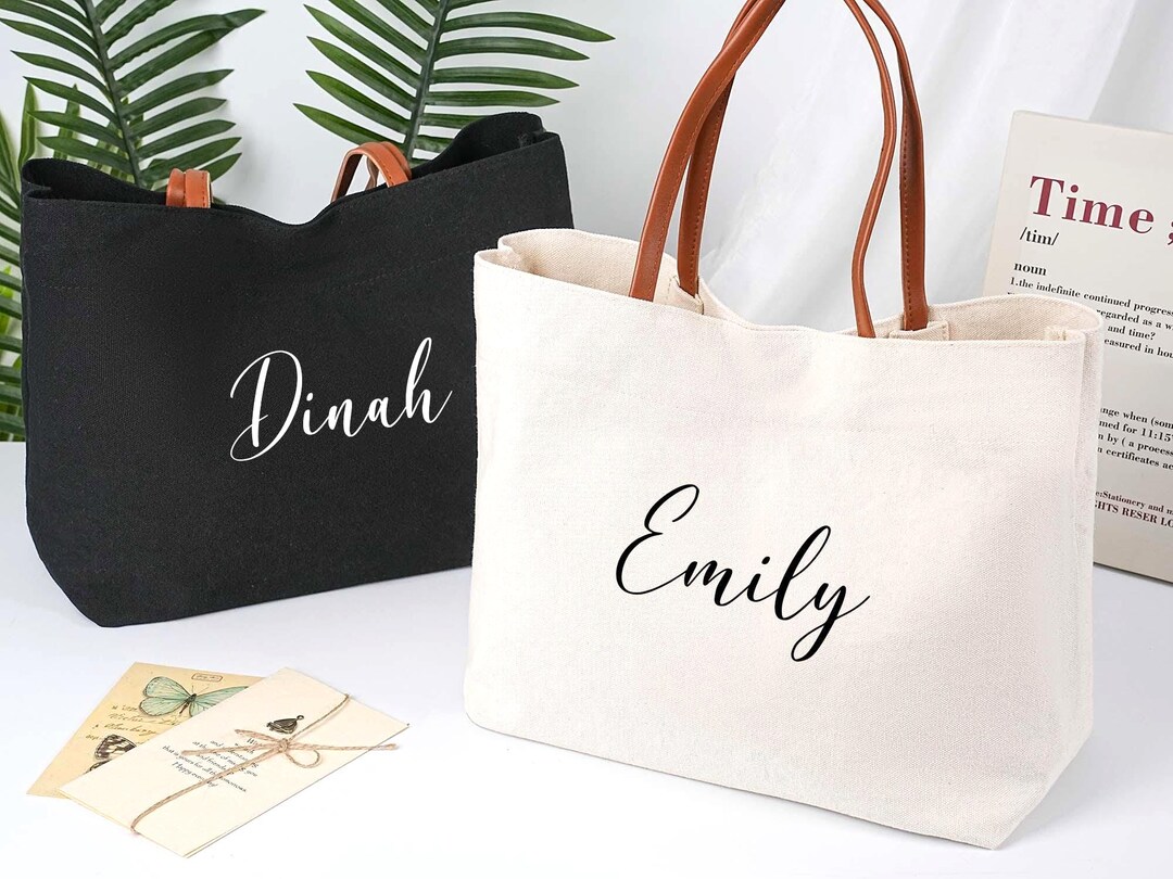 Personalized Bridesmaid Tote Bags,bridesamaid Gift Bag With Name,beach ...