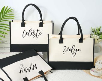 Beach Bag, Personalized Tote Bag, Tote Bag,Canvas Bag, Personalized Canvas Tote, Bridesmaid Gift Tote, Custom Beach Bag Gift for Her