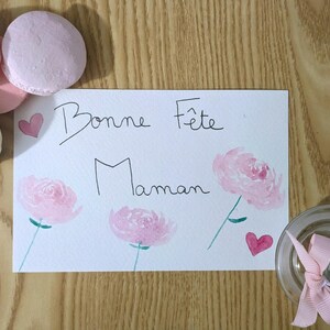 Biglietto d'auguri per la festa della mamma con acquerello