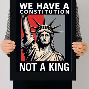 No Kings Anti-Trump Printable Poster – Patriotic Constitution Rally Sign – Political Wall Art Digital Download