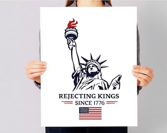 No Kings Since 1776 Protest Poster: Anti-Trump Rally Sign (Digital Download)