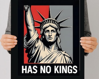 Freiheitsstatue Demonstration Poster - Democracy Has No Kings (Digitaler Download)
