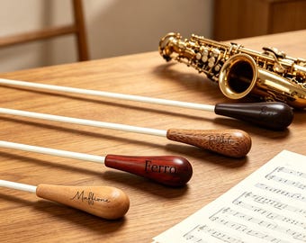 Personalized Wooden Conductor Baton Handle, Rosewood Ebony Hardwood Music Director Baton Grip, Orchestra Baton Gift