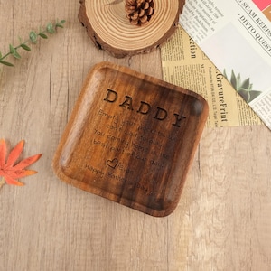 Custom Wood Valet Tray | Personalized Engraved Catchall Tray for Dad | Wooden Pocket Organizer Gift for Him Men | Father's Day Gift Idea