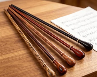Personalized Solid Wood Conductor Baton, Custom Orchestra Music Director Baton Handle, Rosewood Ebony Hardwood Baton Gift