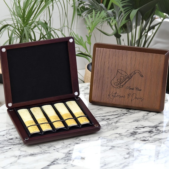 Étui à Anches Saxophone 8 Emplacements - Boîte De Rangement ABS Noire Pour 8 Anches, Protection Anti-Choc Et Anti-Poussière