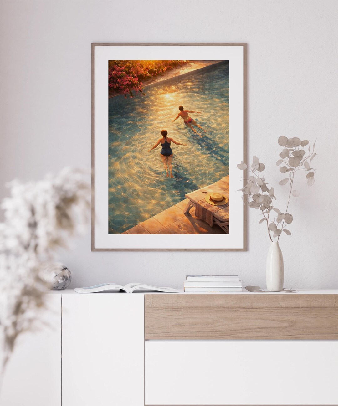Golden Hour Poolside Wall Art Printable, Summer Aesthetic Swimming Pool ...
