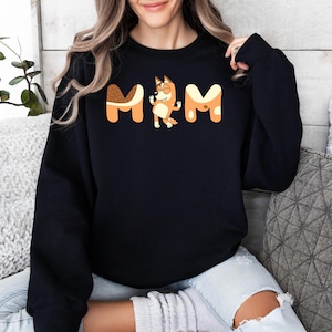 Bluey Mom Sweatshirt: Cute Cartoon-Inspired Hoodie for Mothers Day Gift