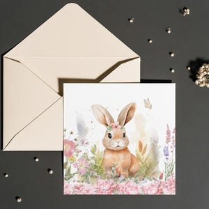 Easter Bunny | Digital Square Card to Download