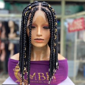 Braided wig/wig for black women/full lace braided wigs/curly tips wigs/African wigs/conrows braided wigs/handmade wig