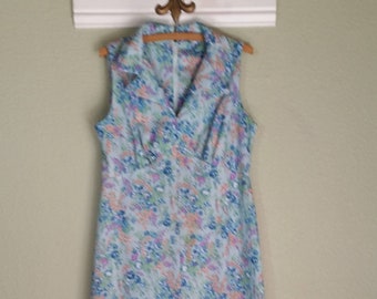 Vintage 1970's Maxi Dress, Floral Maxi Dress | Boho Hippie Maxi Dress | Size Large
