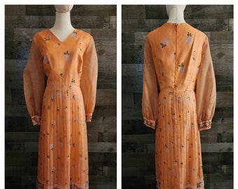 Vintage Alfred Shaheen Of Hawaii Hostess Dress | Sheer Maxi Dress by A. Shaheen Large - See Actual Measurements