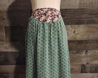 Vintage 1970s Prairie Skirt With Ruffled Hem | Country Western Girl Prairie Skirt | Small