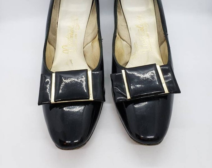 1960's Vintage Shoes by Naturalizer Black Patent Pumps - Etsy