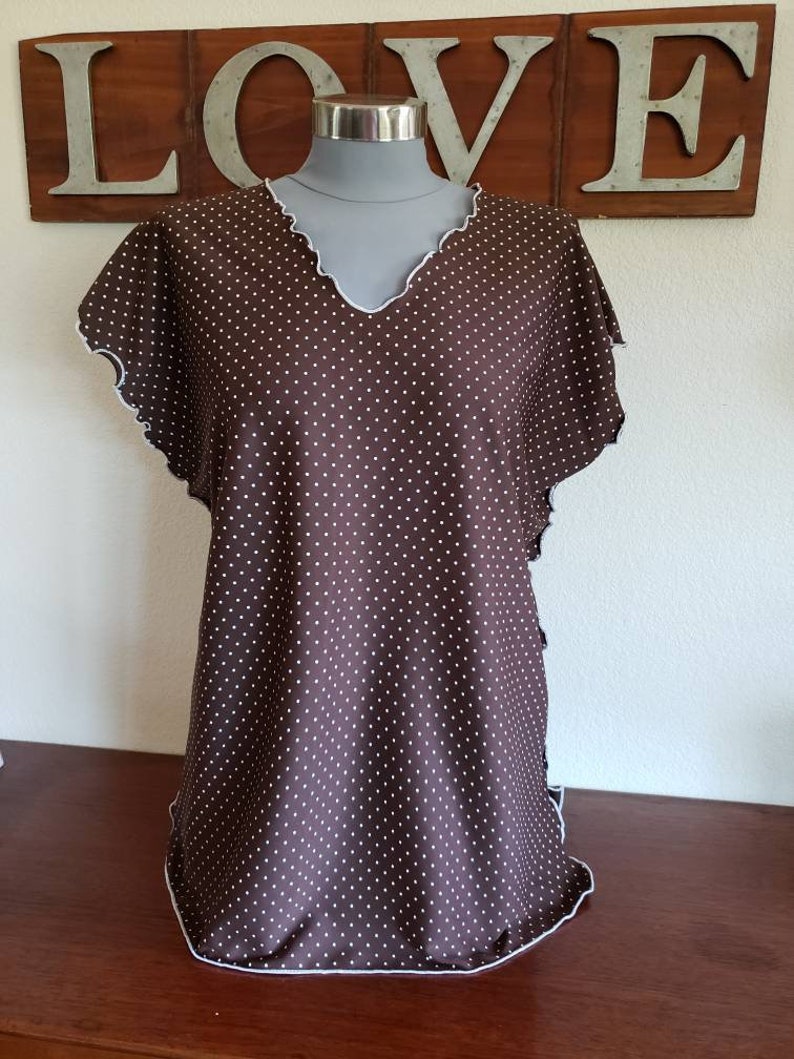1970/'s Polyester Tunic Top Summer Tunic Various Sizes Vintage NOS Polka Dot Tunic By Connie/'s Blouses