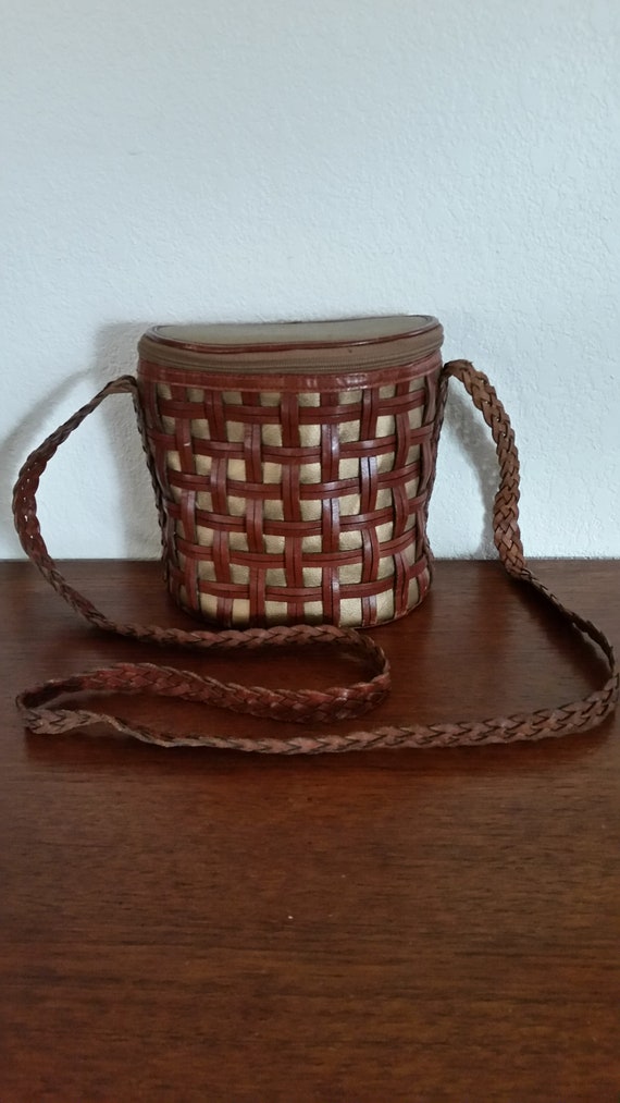 woven leather purse