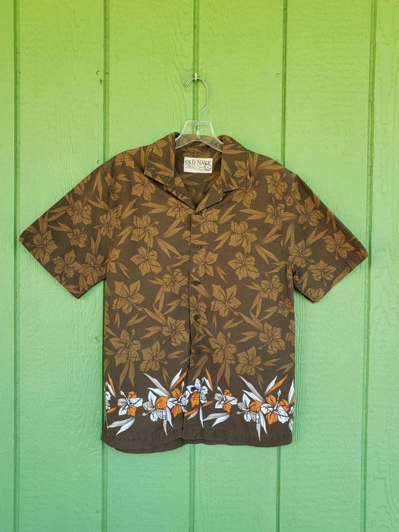Vintage Old Navy Hawaiian Print Shirt, Luau Shirt,