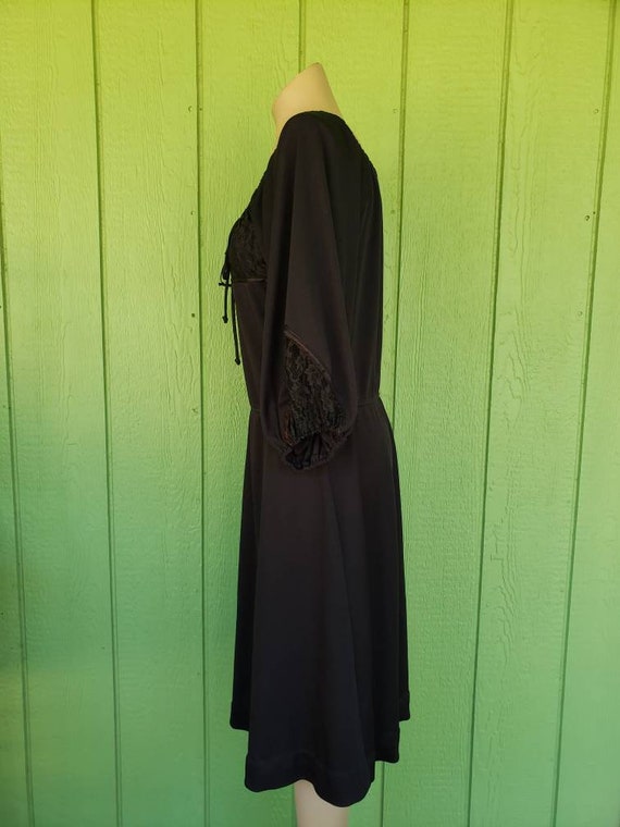 Vintage 70's Peasant Dress, Black Peasant Dress, … - image 5
