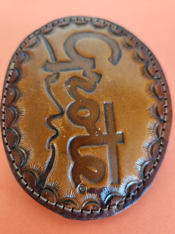 Vintage Leather Grote Belt Buckle - Large Grote Buckle View 3
