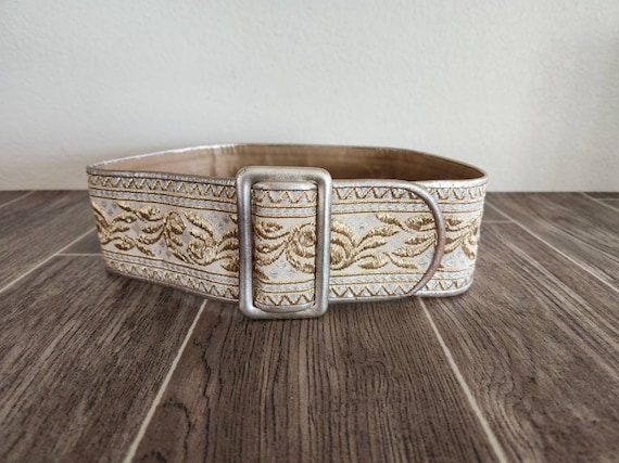 Vintage Wide Gold Metallic Brocade Belt by Anne K… - image 1