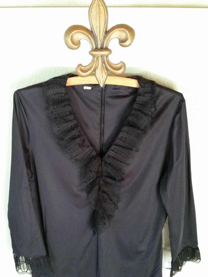 1970/'s Pirate Blouse #46585 Vintage Body Shirt with Ruffles MediumLarge