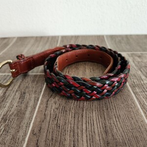 Hand Made in Turkey Light Cordovan Braided Leather w Floral Studs Belt womens XL LWFEB - Western Floral Embossed Rhinestone Full grain  main image 4
