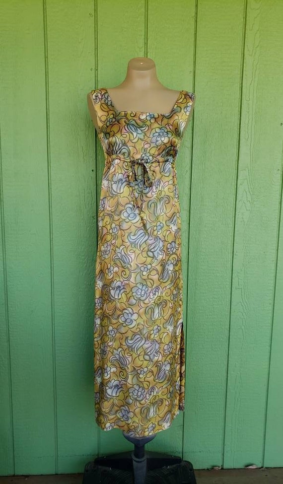 Vintage 1950's Kai Loa Hawaiian Maxi Dress, Abstra