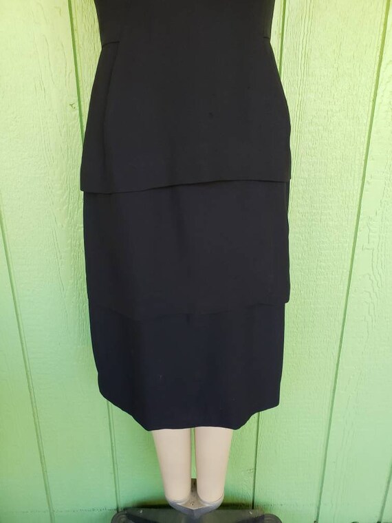 50's Cocktail Dress - Medium - 36 Bust - Black - … - image 5