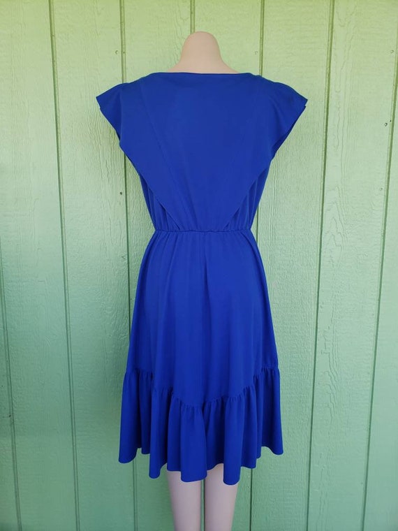 Vintage 1970's Peasant Style Dress | Blue Day Dre… - image 5