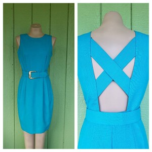 Vintage Linen Shift Dress by Positive Attitudes | Turquoise Blue Shift Dress  | Medium - See Measurements Listed - Etsy