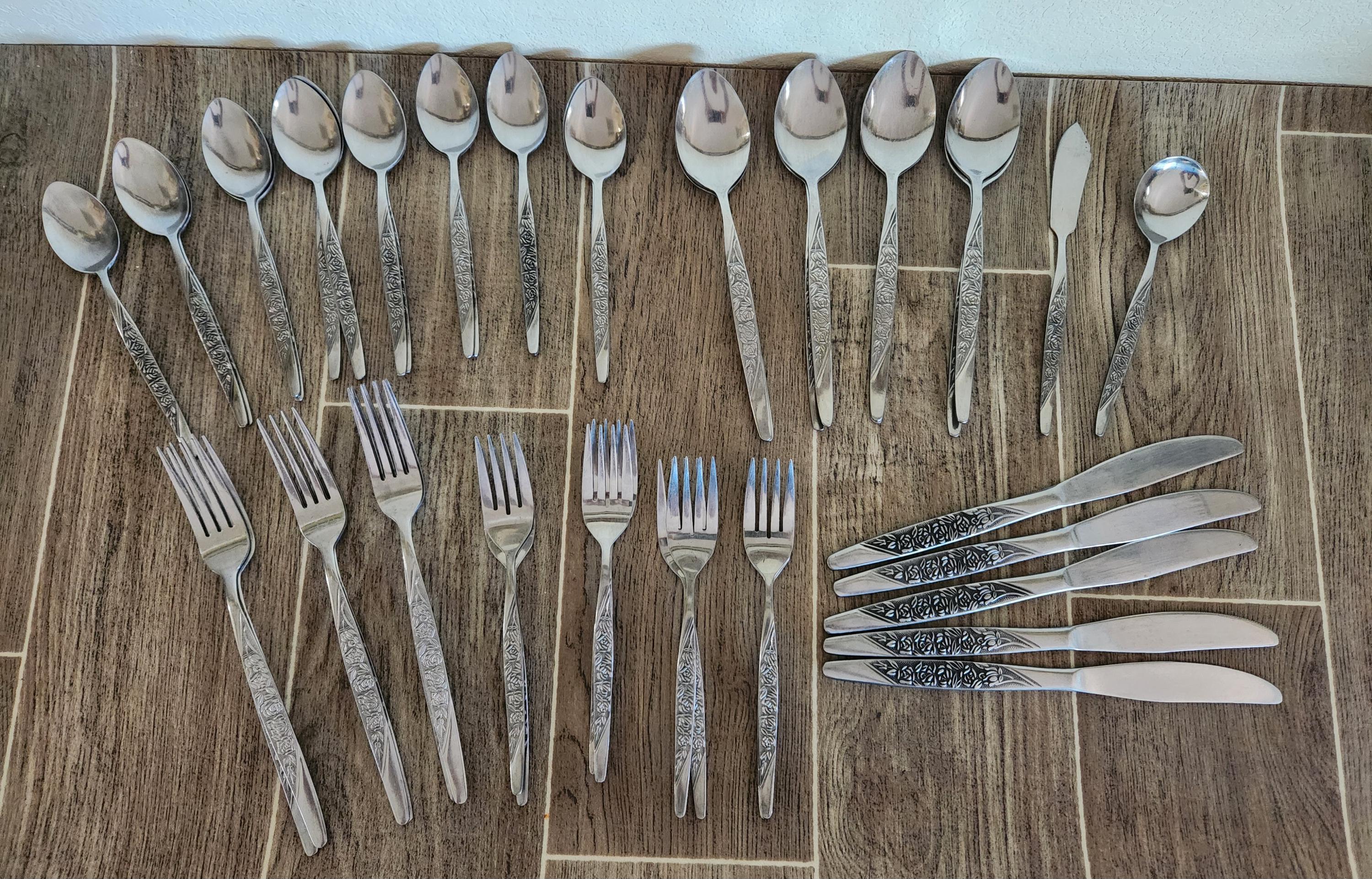 Vintage Mid Century Stainless Steel Flatware Lot by National