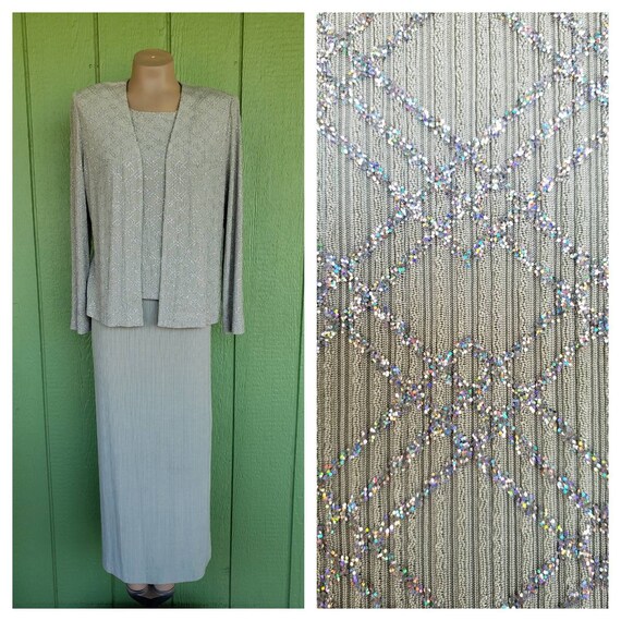 Vintage Pale Green Evening Gown With Matching Jack
