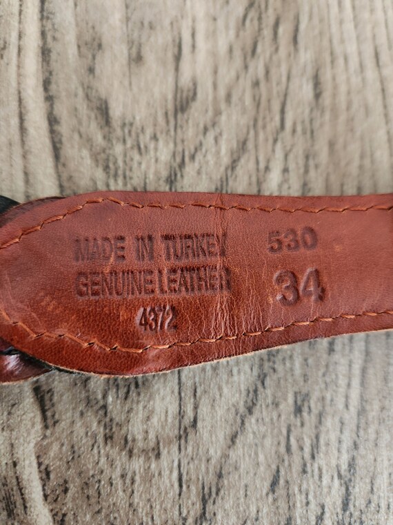 Vintage Woven Braided Leather Belt | Tri Color Leather Belt  display picture 1