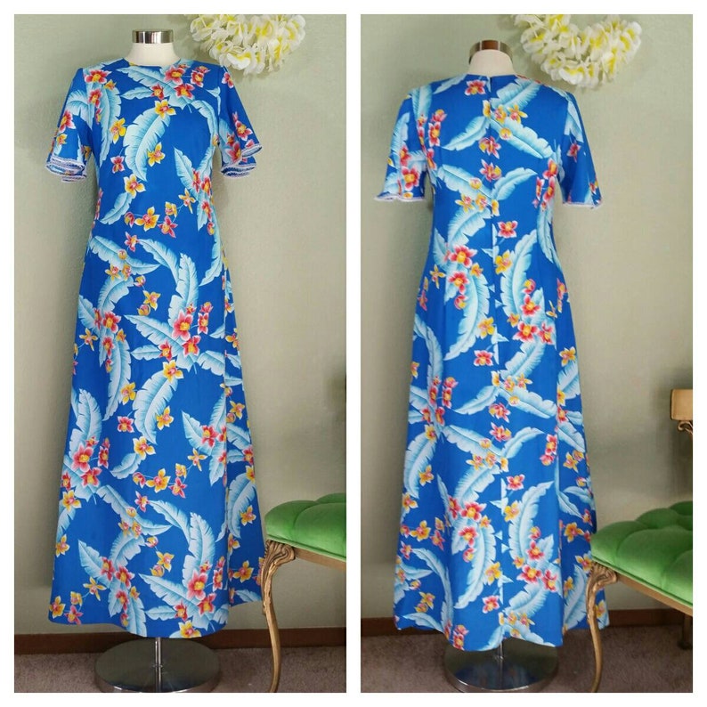Vintage Hilo Hattie Maxi Hawaiian Dress S/M | Etsy