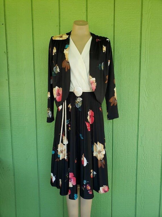 Vintage 1970's Sleeveless Polyester Day Dress wit… - image 5