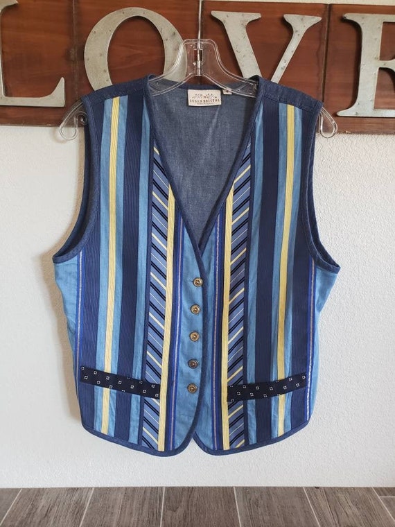 Vintage blue vest with - Gem