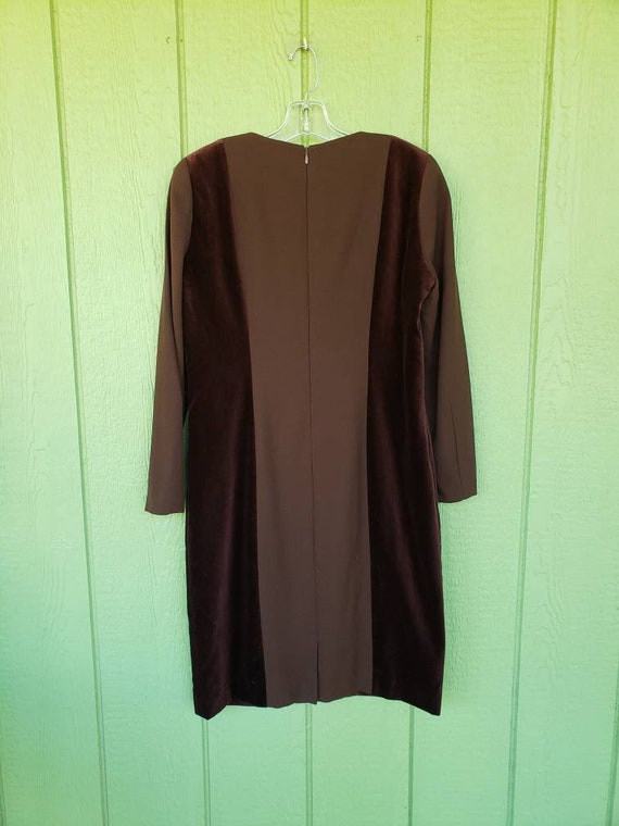 Vintage Louis Feraud Dress | Wool and Velvet Shea… - image 6