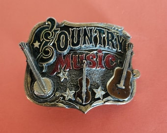 Country Music Belt Buckle Square Dance Banjo Violin Guitar  display picture 3