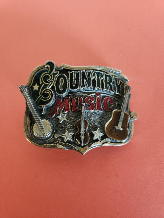 Vintage 1980's Country Music Belt Buckle | Western Music Belt Buckle | Great American Buckle Company