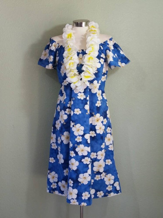 Vintage 1980's Hawaiian Peasant Dress, by Seawind,