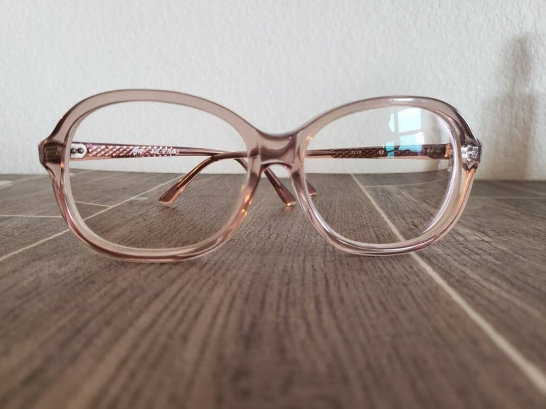 Vintage Plastic Eyeglass Frames Pale Pink Clear Plastic Eyeglass Frames