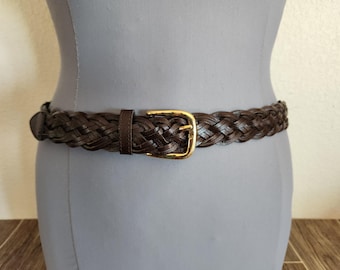 90s Copper Braided Leather Belt - Stephane Kelian - Fits 28  display picture 1