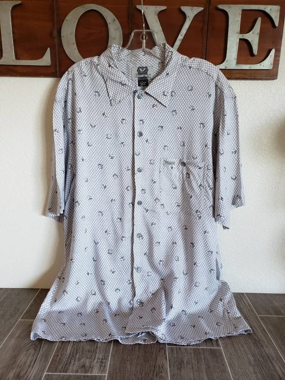 Men's Vintage Rockabilly Style Dice Print Shirt by