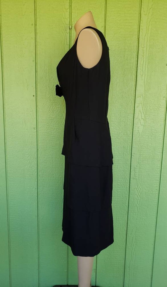 50's Cocktail Dress - Medium - 36 Bust - Black - … - image 2