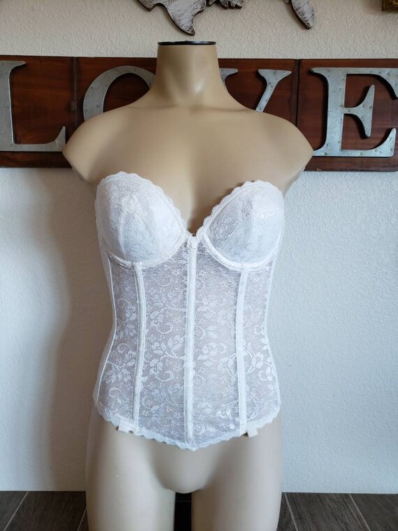 Vintage White Lace Bustier by Carnival | Backless