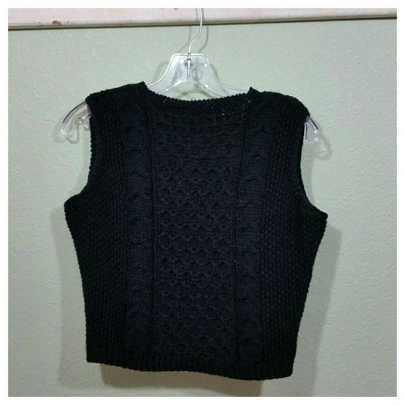 by Sheleen Vintage Crocheted Vest double breasted Crop Vest S
