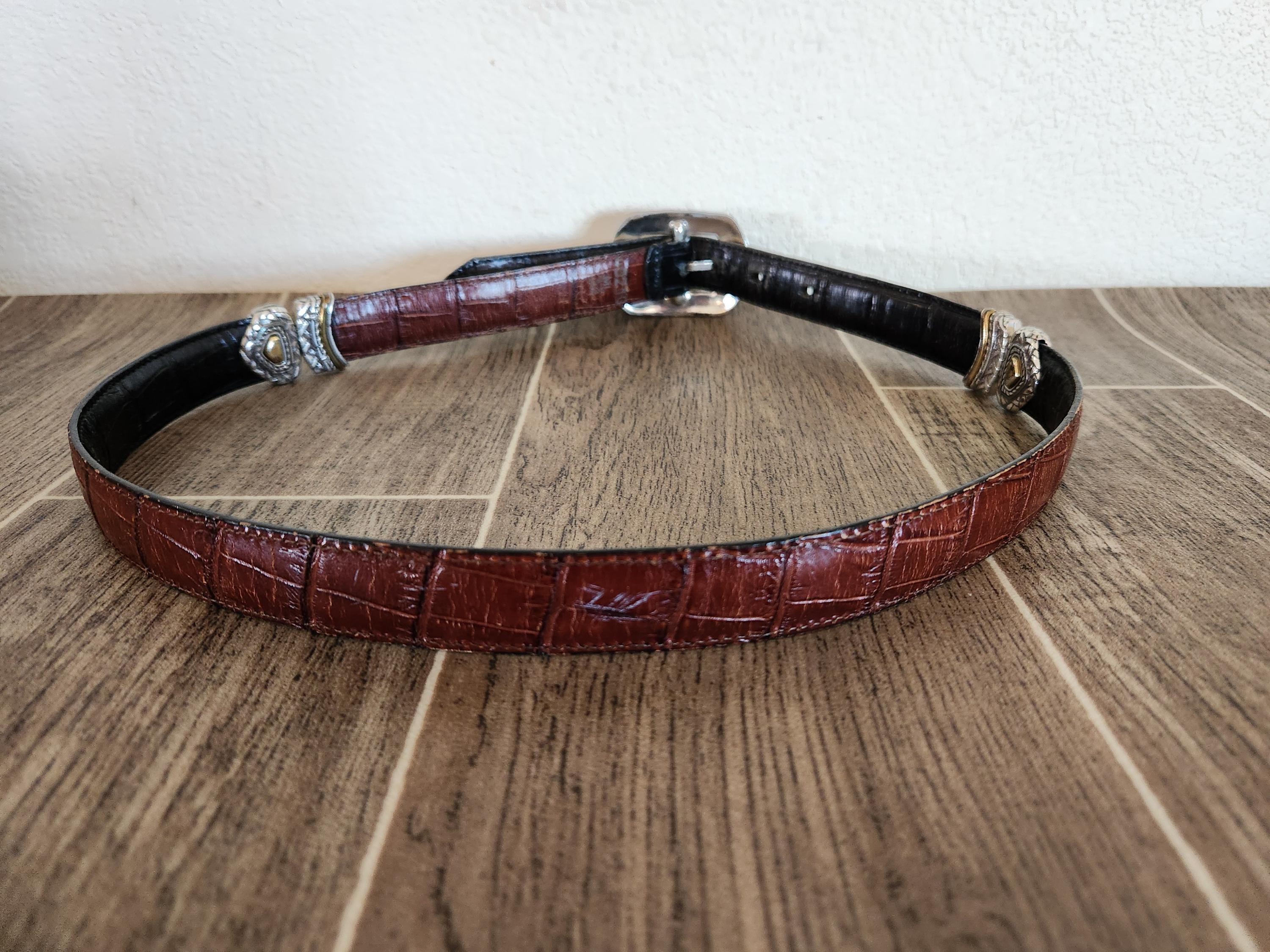 Vintage Leather Belt With Heart Conchos | Black and Brown  display picture 3