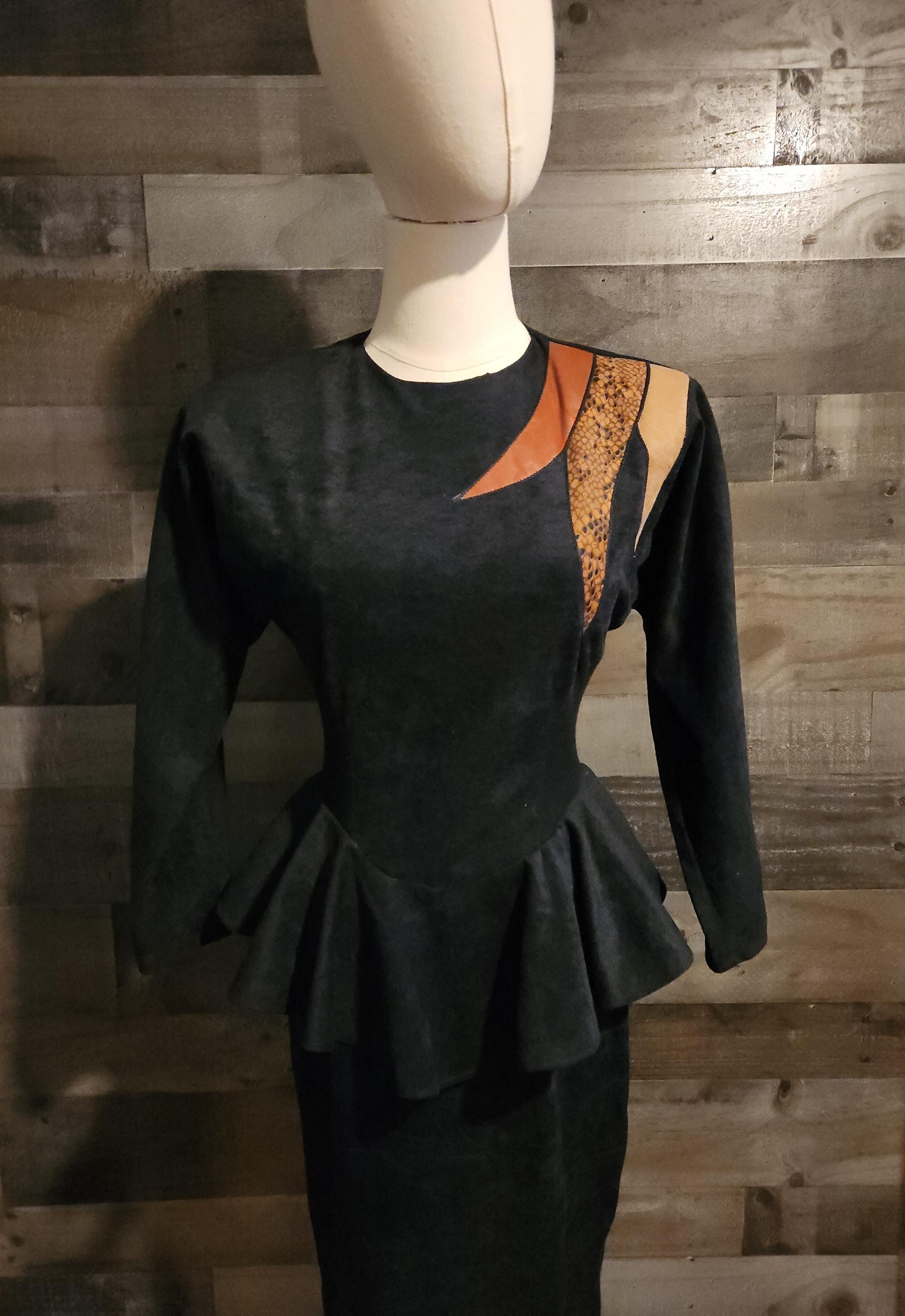 Peplum Leather Dress - Etsy Peplum Leather Dress - Etsy