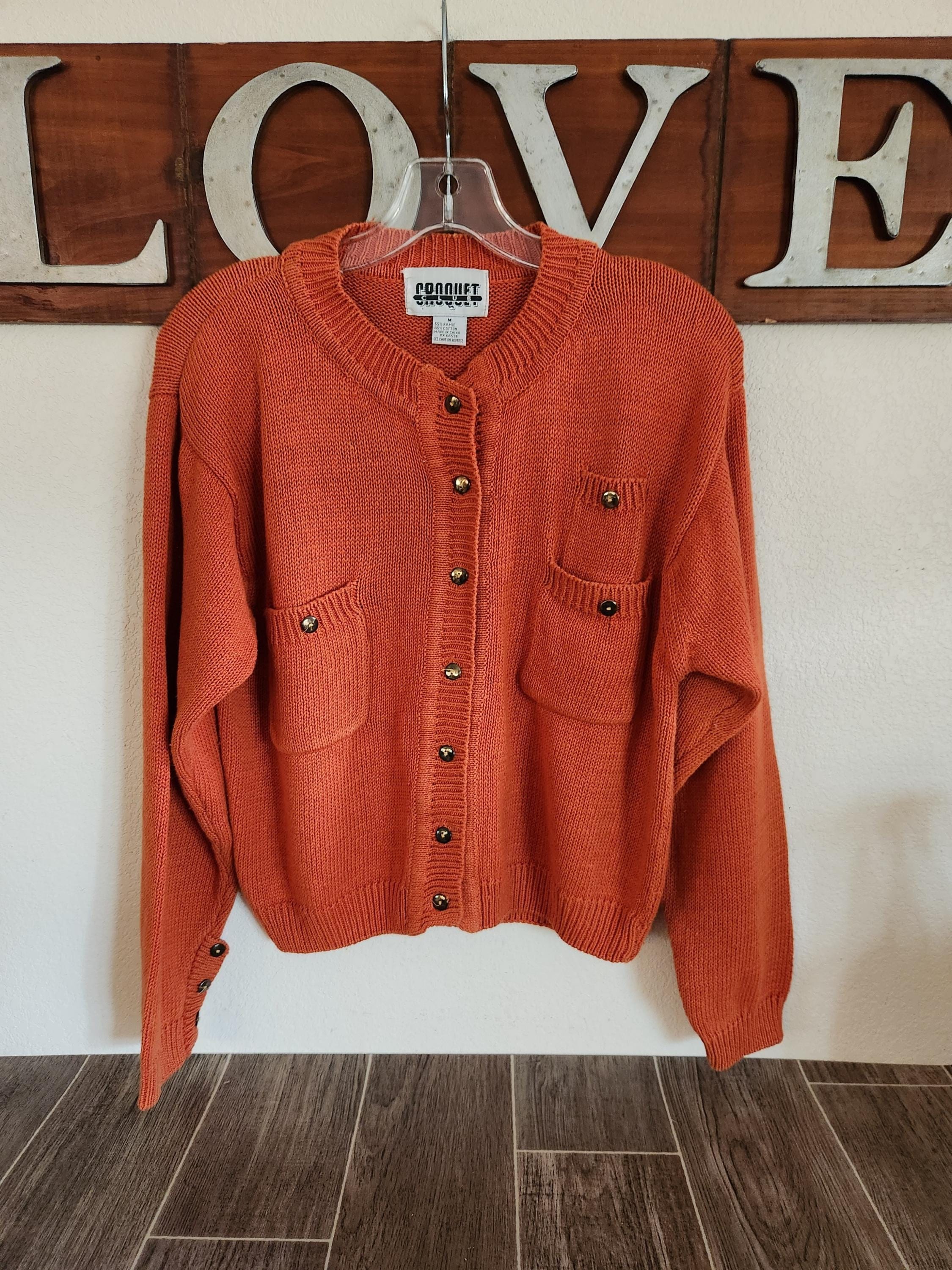 Burnt orange sweater cardigan 2025