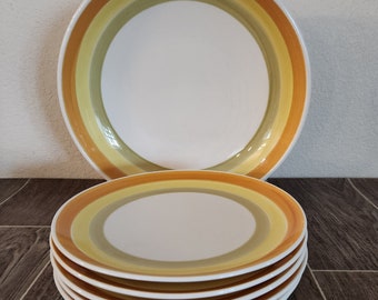 Vintage 1970's Salad Plates with Salad Bowl | Nasco Japan - Milano - Set of 7